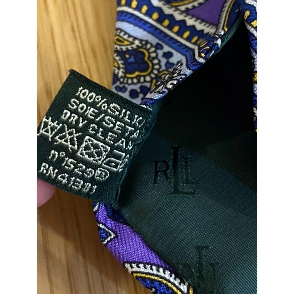 Lauren Ralph Lauren Paisley Purple Tie 3.5